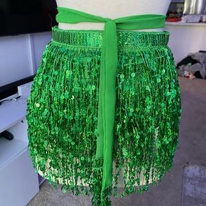 Green Sequin Rave Skirt 💚